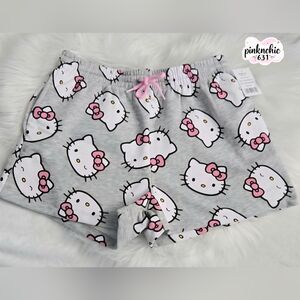 Sanrio Hello Kitty Gray Graphic Athletic Sweatpants Shorts Size Medium
